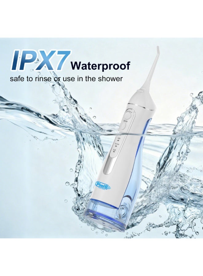 Pixel B Water Flosser Oral Irrigator Portable, Cordless, 5 Jet Tips, 300ml Tank, 4 Modes, USB Rechargeable, IPX7 Waterproof Model C260 - Image 3